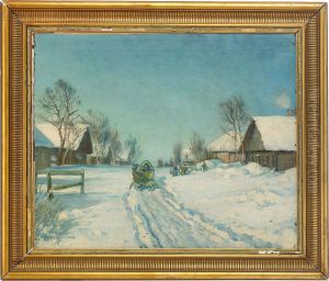 Snow-covered Village by Mikhail Abramovich Balunin
