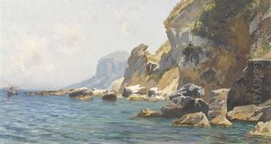 Felsiger Kustenabschnitt Auf Capri by Bernardo Hay