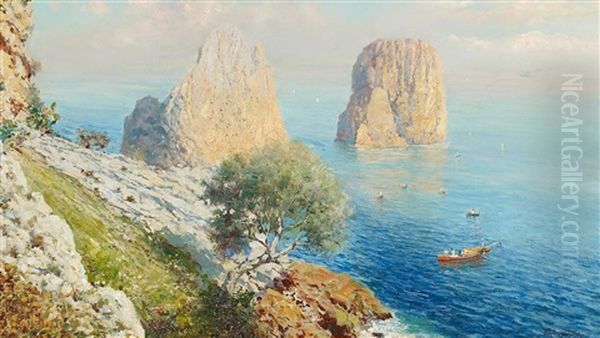 Capri, Blick Auf Die Faraglioni - view 1