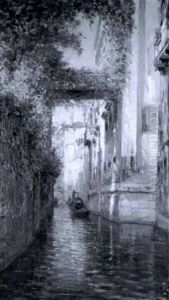 Venetian Canal Scene by Bernardo Hay