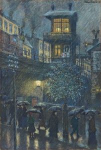 "regen" by Hans Baluschek