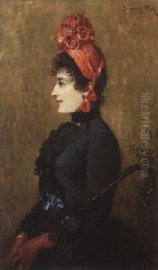 L'elegante Au Chapeau Rouge by Bernardo Hay