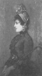 Brustbildnis Einer Eleganten Italienerin Im Profil by Bernardo Hay