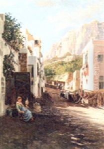 A Quiet Village Street In Capri by Bernardo Hay