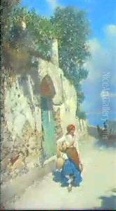 Junge Wassertragerin Auf Capri. Junge Wassertragerin Auf Capri.