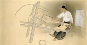 Weaver (+ Another, Smaller; 2 Studies, From Impressions Of Korean Women) by Gyoshu Hayami