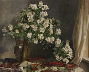 Jasminstraus In Vase by Karl Hayd