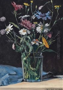 Feldblumen Auf Schwarzem Hintergrund Feldblumen Auf Schwarzem Hintergrund