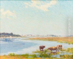 Cows By The River by Charles Henry Hayden