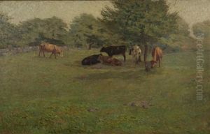 Cows At Pasture by Charles Henry Hayden