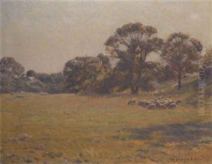 Sheep Grazing In A Meadow by Charles Henry Hayden