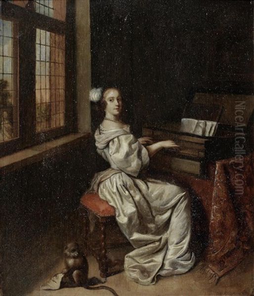 Portrait Of A Lady At A Spinet - view 1