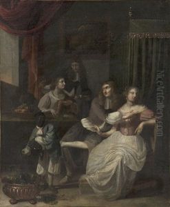 Elegante Gesellschaft In Einem Interieur by Reinier De La Haye