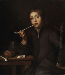 Bildnis Eines Knaben Mit Meerschaumpfeife by Reinier De La Haye