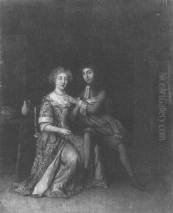 Couple In An Interior by Reinier De La Haye