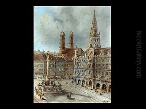 Der Munchner Marienplatz Mit Frauenkirche Der Munchner Marienplatz Mit Frauenkirche