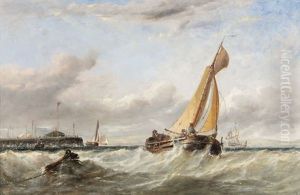 Dutch Vessels Off Ryde Pier, Isle Of Wight by Edwin Hayes