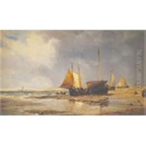 Moored Sailing Boats by Edwin Hayes