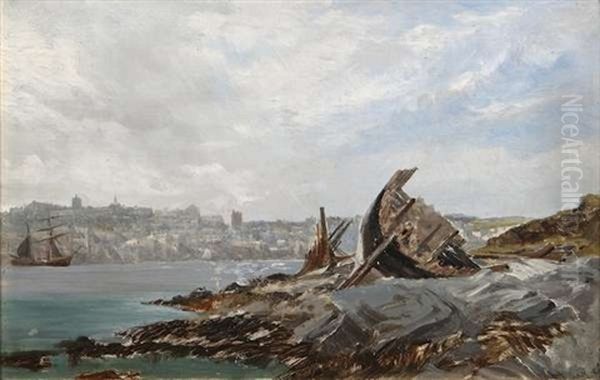 Coastal Scene With Shipwreck - view 1