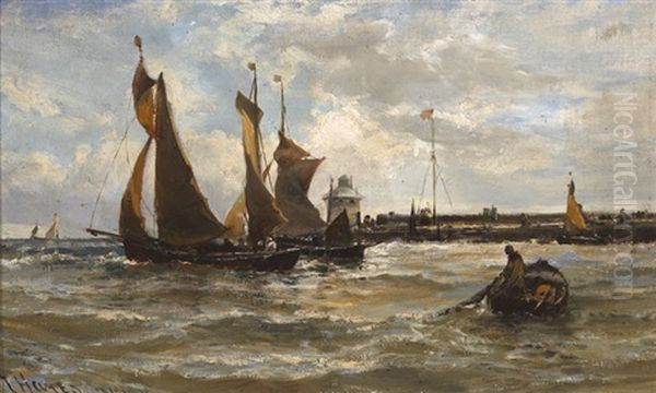 Yarmouth North With Trawlers Leaving Harbour - view 1