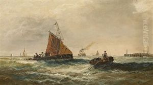 Sea Landscape With Sailing-ships And A Steamer