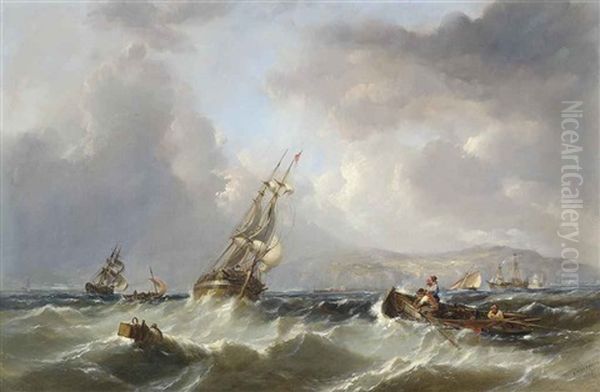 The Brig Homeward Bound Off The Entrance To Howth Harbor, Dublin - view 1