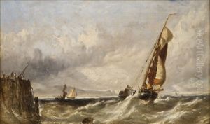 Fishing Boats Entering Howth Harbour by Edwin Hayes