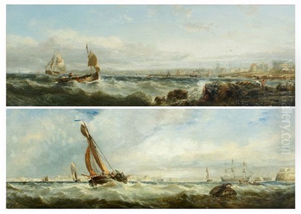 A Dutch Vessel Off Portsmouth From Ship Buoy (+ Off The Harbour Port Rash, Co. Antrim, Pair) - view 1