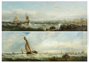 A Dutch Vessel Off Portsmouth From Ship Buoy (+ Off The Harbour Port Rash, Co. Antrim, Pair)