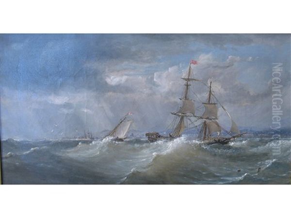A View Of Dublin Bay With Boats On A Rough Sea - view 1