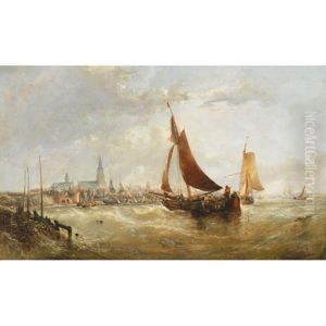 Entrance To Antwerp Harbor by Edwin Hayes