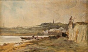 Fishing Boat Unloading On The Shore (+ Wave Study; Pair)