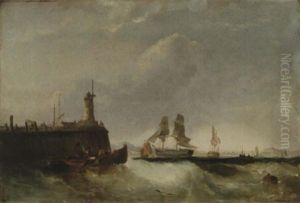 A Trading Brig Entering Port On The Tide by Edwin Hayes