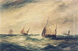 Shipping In A Stiff Breeze by Edwin Hayes