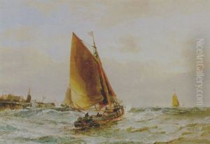 Fishing Boats Entering Southwold Harbour by Edwin Hayes