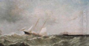 A Choppy Sea Off Lundy Island by Edwin Hayes