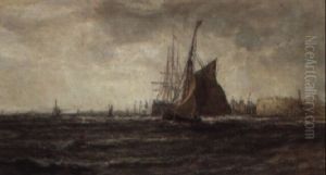 Running Into A Busy Harbour by Edwin Hayes