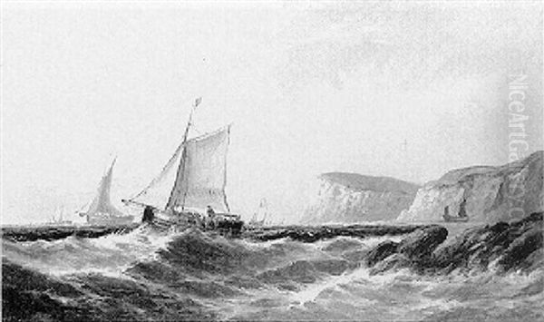 Ships Off Rocky Coast - view 1