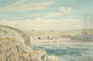Coastal Landscape With White Cliffs, Possibly Dover by Frederick William Hayes