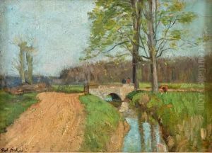 Campagna Con Ruscello E Ponticello by Ferdinand Balzer
