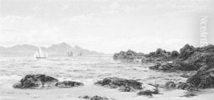 Shipping Off A Rocky Coastline by Frederick William Hayes