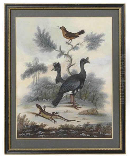 Lizard And A Songbird In A Landscape - view 1