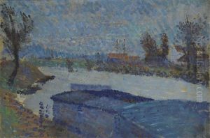 Les Bateaux-lavoirs Et L'ile De Pothuis, Pontoise by Louis Hayet