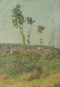 Paysage Aux Trois Arbres by Louis Hayet