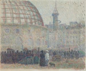 La Halle Aux Bles, 1887 by Louis Hayet