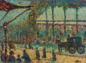Caleche Aux Champs Elysees by Louis Hayet