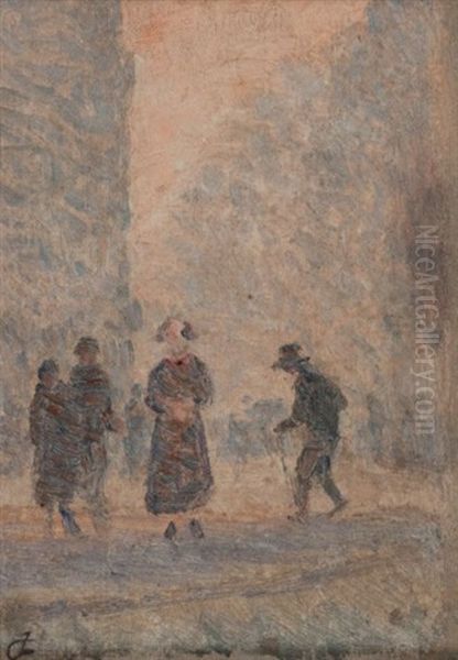 Scene De Rue Par Temps Gris - view 1