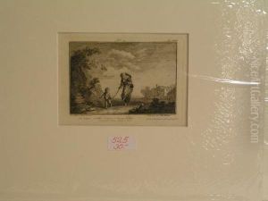 Blinde Gefuhrt Von Kind In Felsiger Landschaft by Johann Balzer