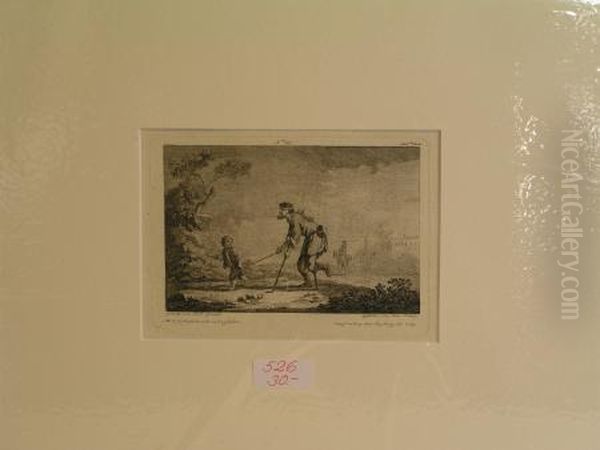 Blinder Gefuhrt Von Kind In Weiter Landschaft - view 1