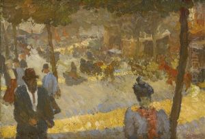 Paris; Sur Les Boulevards by Louis Hayet